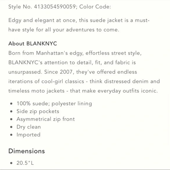 Anthropologie NWT BLANKNYC Suede Moto
Jacket Size XS. - Picture 6 of 12